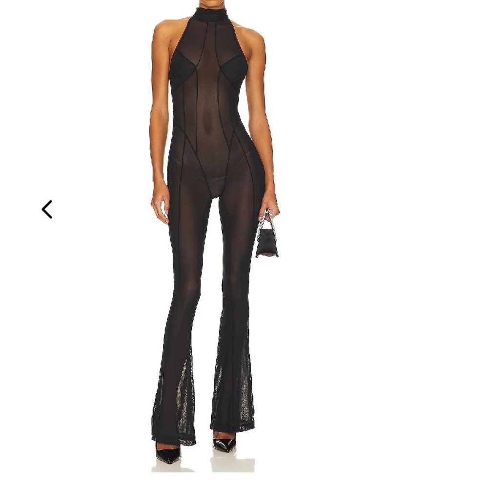 Elegant Black Sheer Jumpsuit